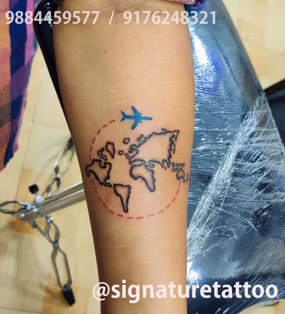 world map tattoo