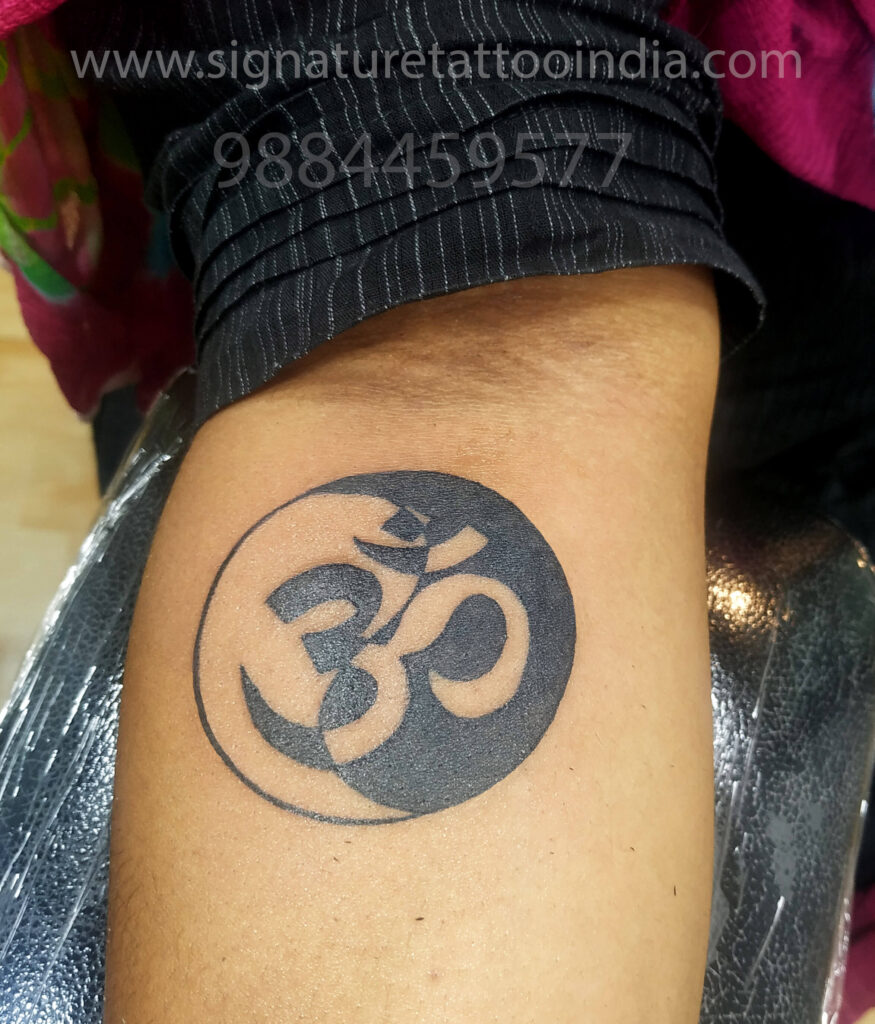 yinyang with om tattoo